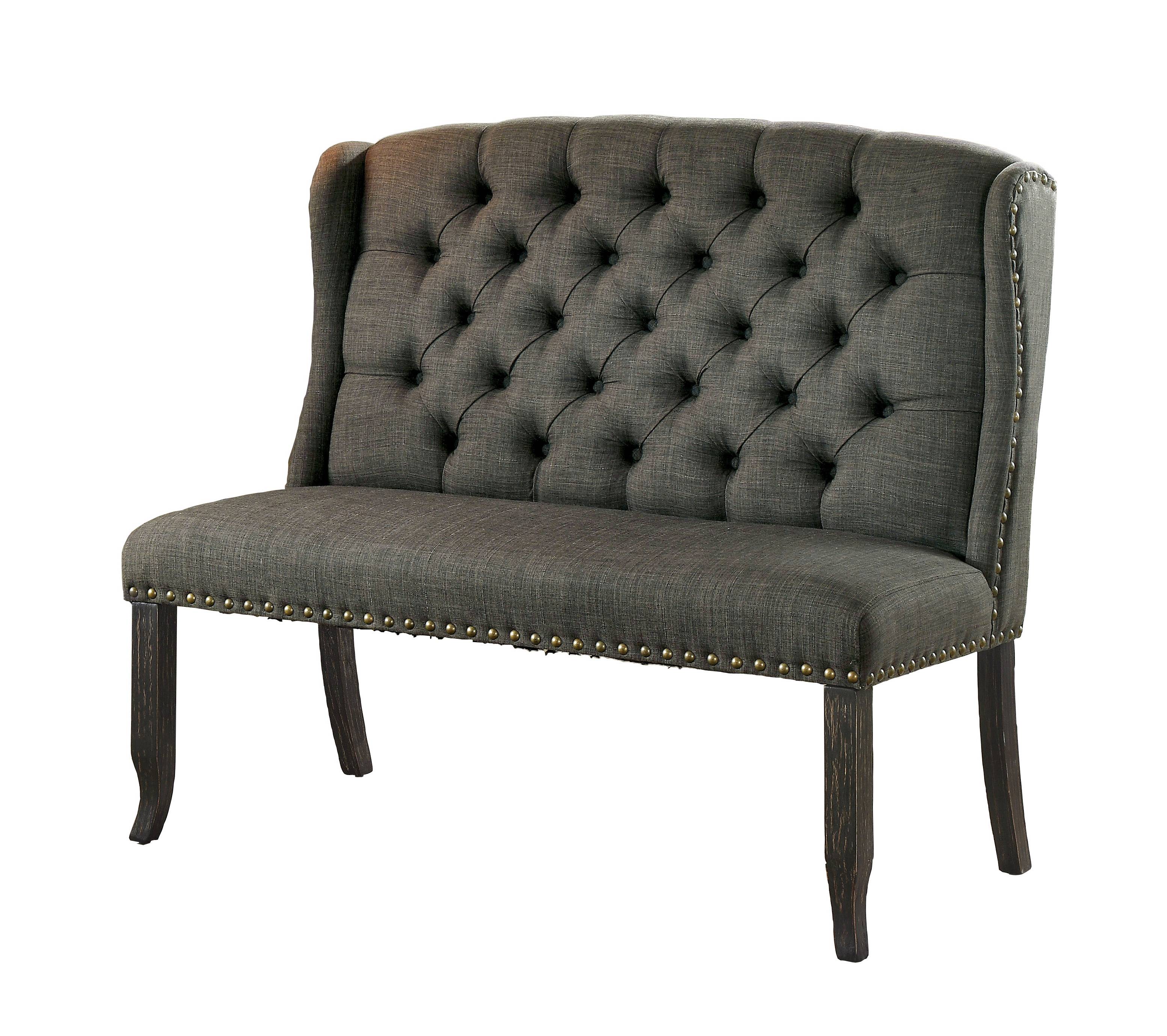 Lubbers Rustic Button Tufted Loveseat Bench
